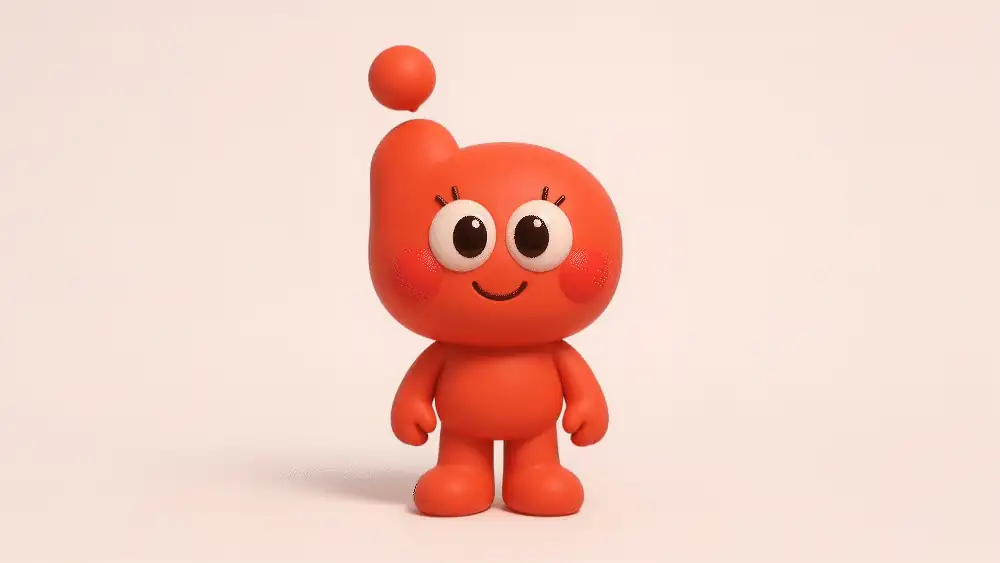 12-Kling AI 生成的影片，示範紅色 3D 卡通角色側身行走的單一連貫動作